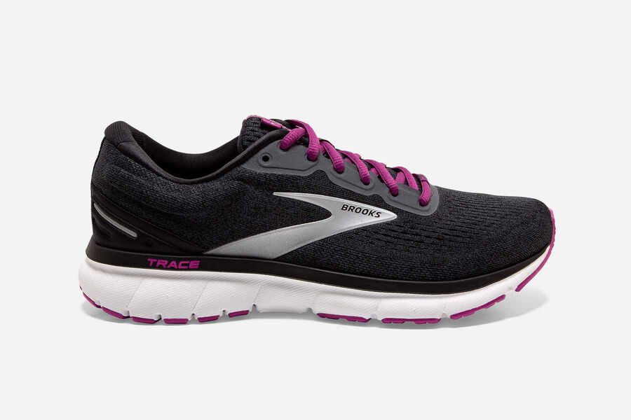 Brooks Women's Trace Road Running Shoes Ebony/Black/Wood Violet ( NLCXJ7194 )